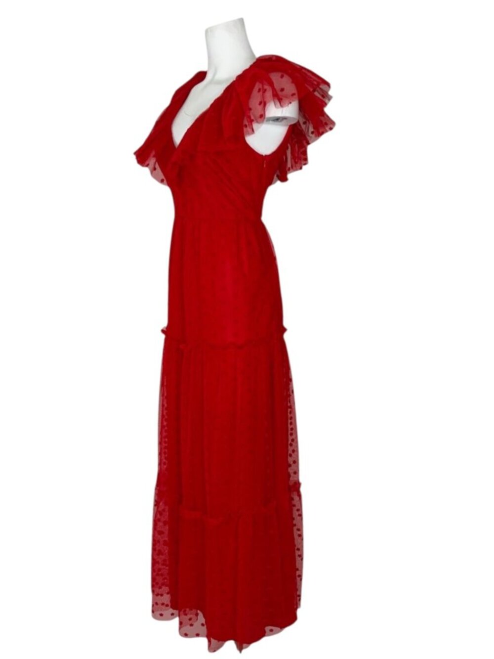 Tuckernuck Tulle Giselle Gown Dress M Red Ruffles Maxi NEW - Picture 4 of 14